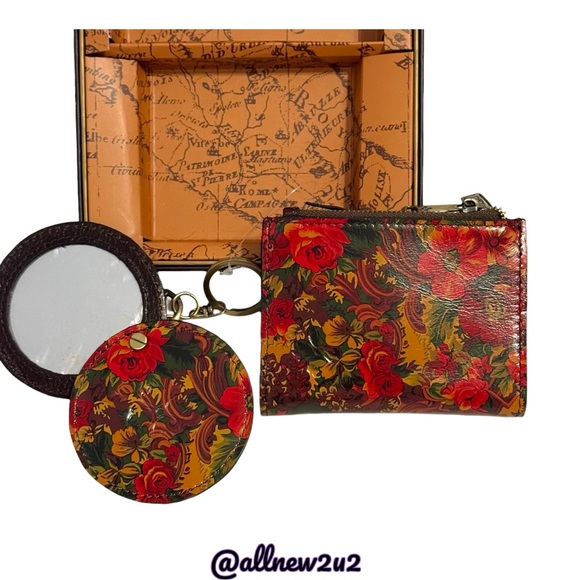 New Patricia Nash 2 Pc. In Golden Rustic Forest Wallet and Mirror Set P886400 - Picture 2 of 16